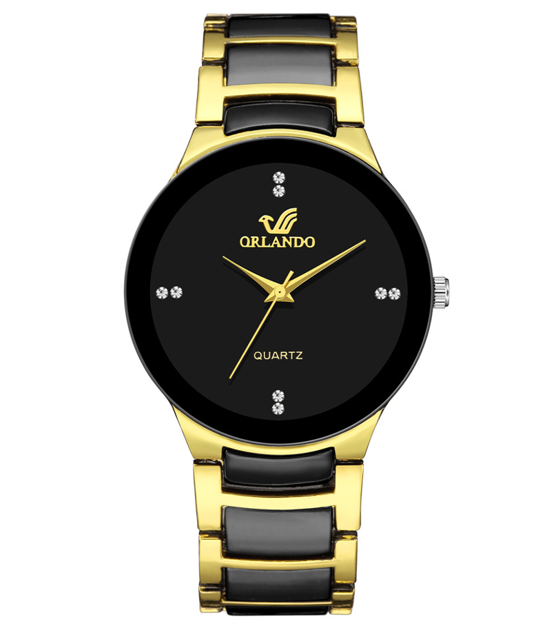 Ladies Women Quartz Wristwatch Watches with Bracelet Strap Gold Black Watch UK