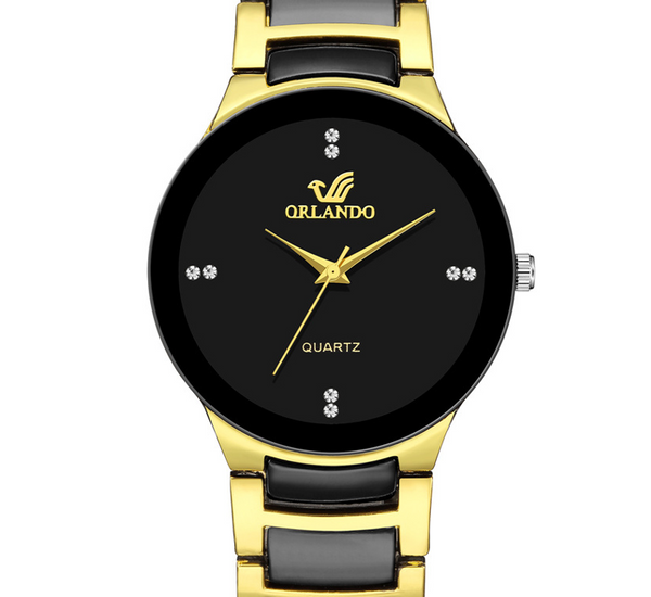 Ladies Women Quartz Wristwatch Watches with Bracelet Strap Gold Black Watch UK