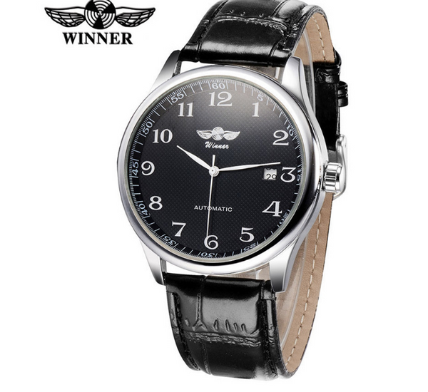 Mens Watch Leather Luxury Automatic Mechanical Date Analogue Wrist Watches Watch