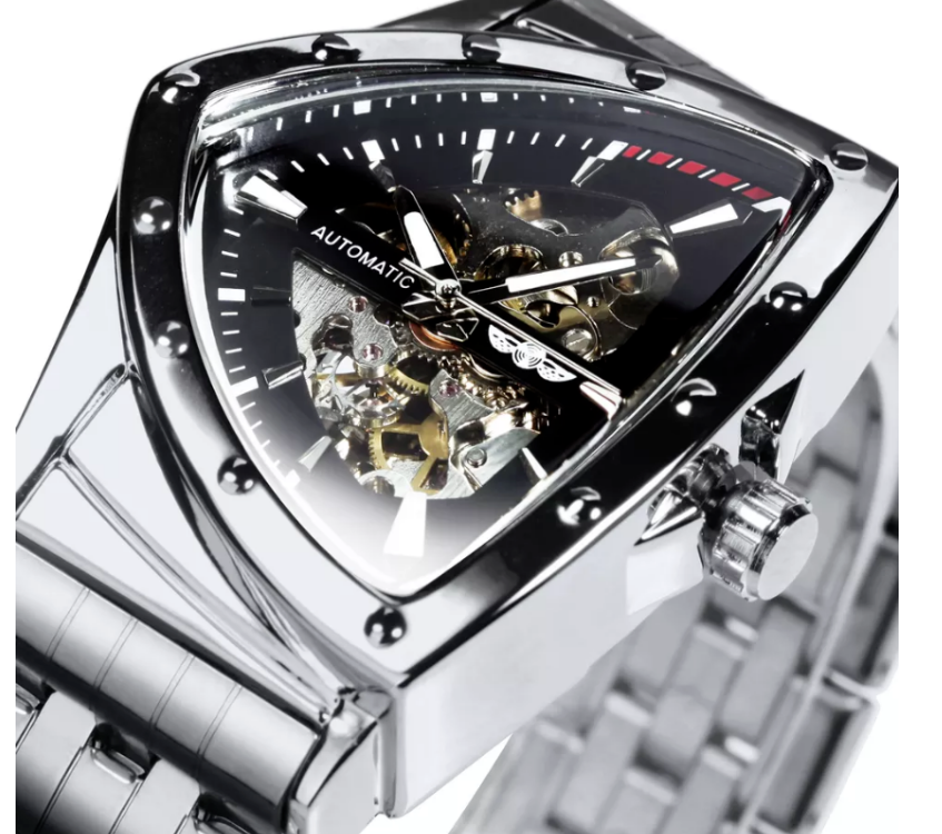 Mens Watches Triangle Dial Skeleton Mechanical Automatic Watch Men's Hollow Gift