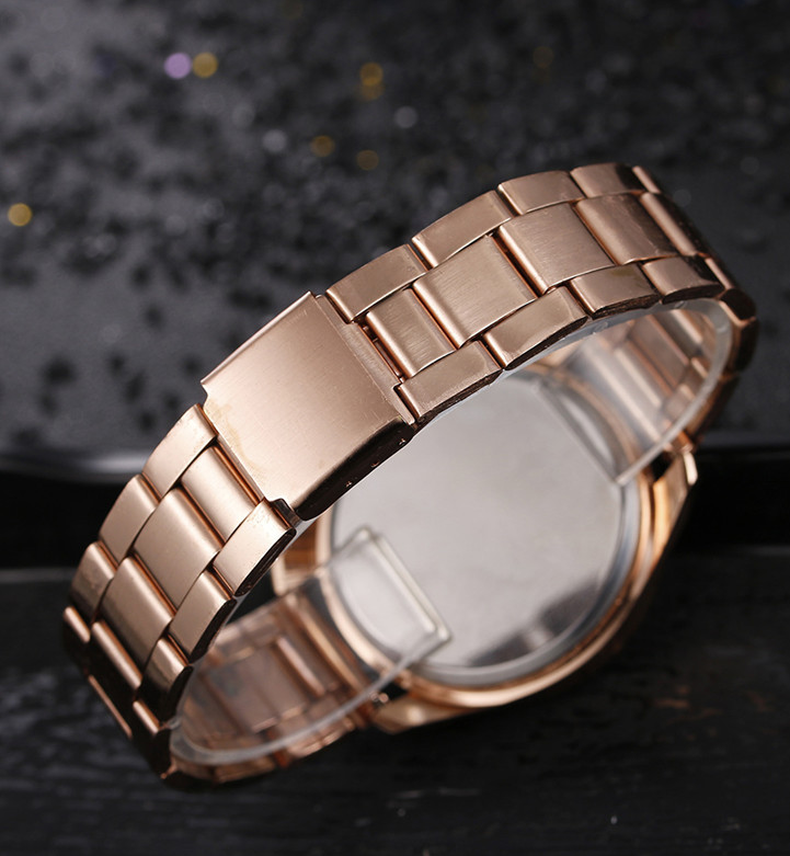 Ladies Steel Wristwatch Date Quartz Analogue Women Fashion Casual Crystal Watch