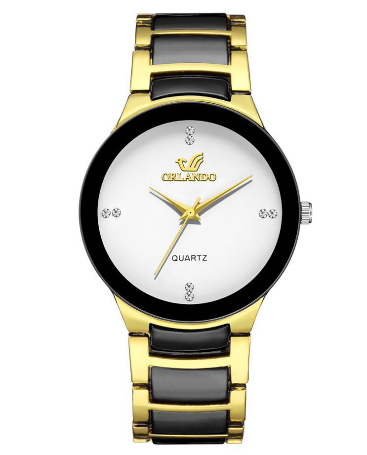 Ladies Women Quartz Wristwatch Watches with Bracelet Strap Gold Black Watch UK