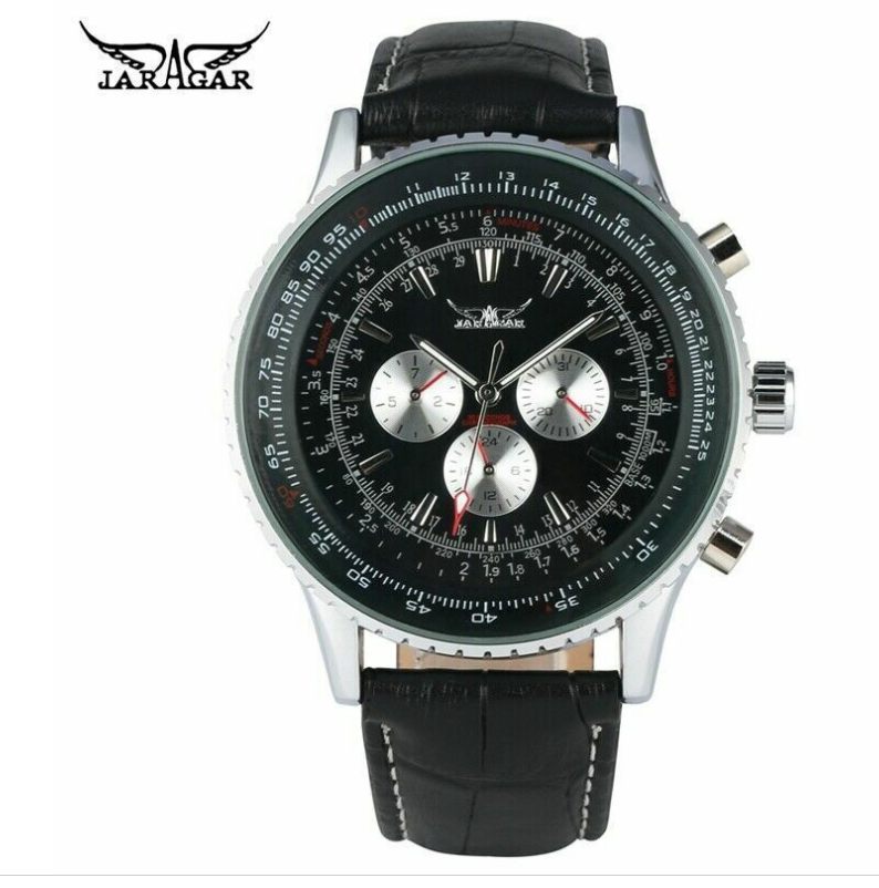 Jaragar Men Mechanical Classic Watch Stainless Steel Luminous Automatic Gift UK