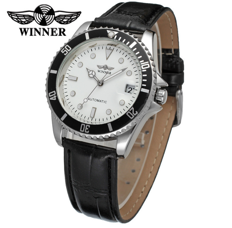 Men Leather Watches Automatic Mechanical Movement Wristwatch Waterproof Luminous